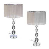 2XTISCHLAMPE - Multicolor, Glas/Textil (29.5/29.5/53cm) - Relaxdays