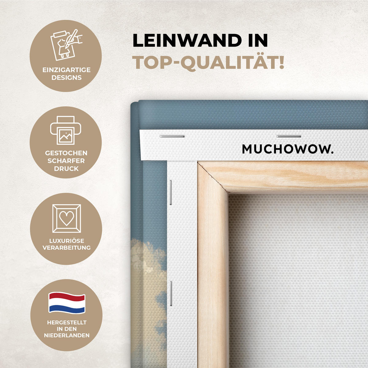 LEINWANDBILD Winter - Schnee - Zuhause - Natur 60x80 cm - Hellbraun, Textil (60/80cm) - MuchoWow