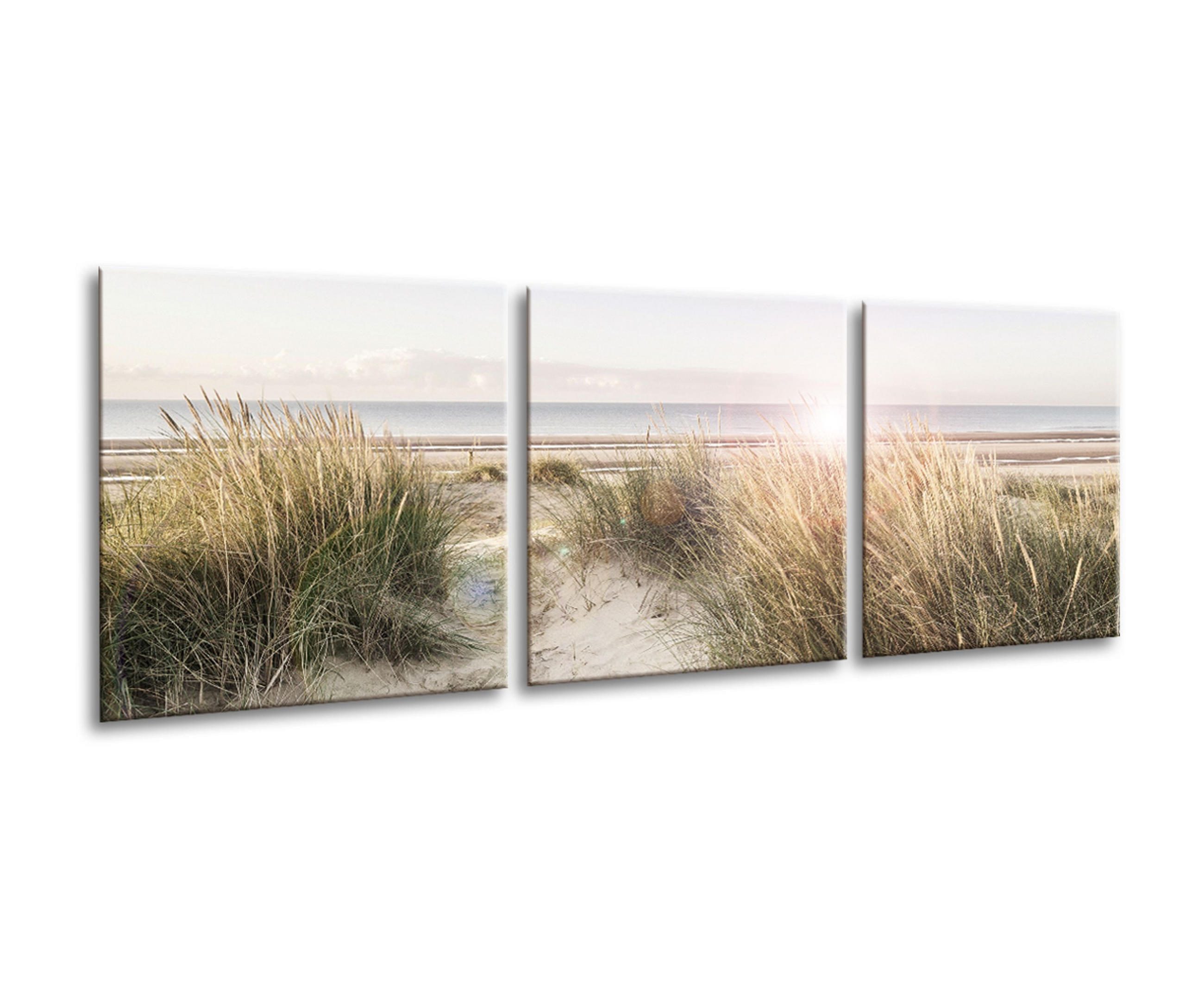 BILDER-SET aus Glas je 50x50 cm Strand beige - Beige, Glas (150/50cm) - artissimo