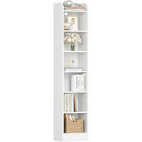BÜCHERREGAL Standregal 7-stöckig Weiß 24 x 30 x 198 cm - Weiß, Holzwerkstoff (24/198/30cm)