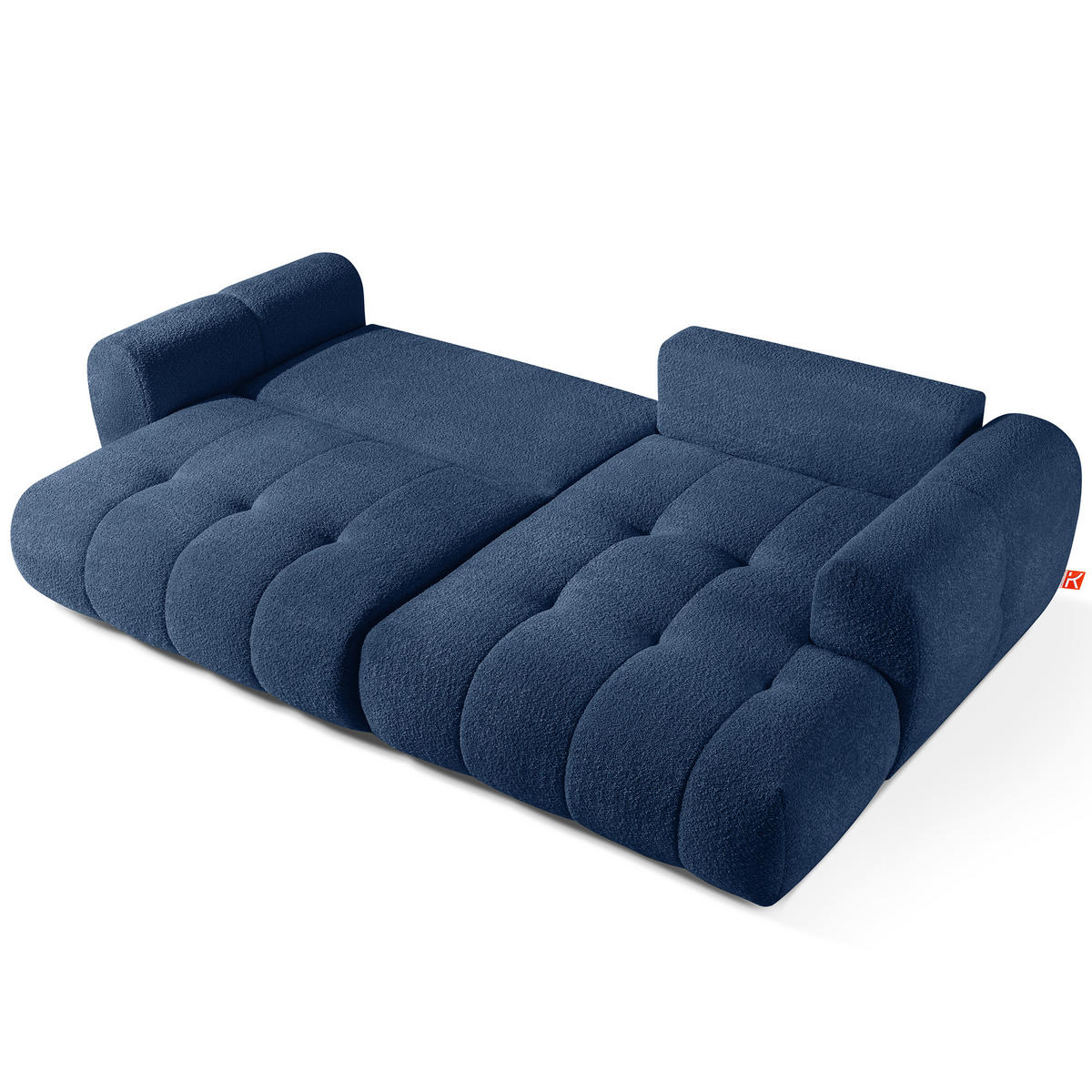 ECKSOFA RECHTS LIRA, Dunkelblau, Bouclé - Dunkelblau, Holz/Holzwerkstoff (295/112cm) - KONSIMO®