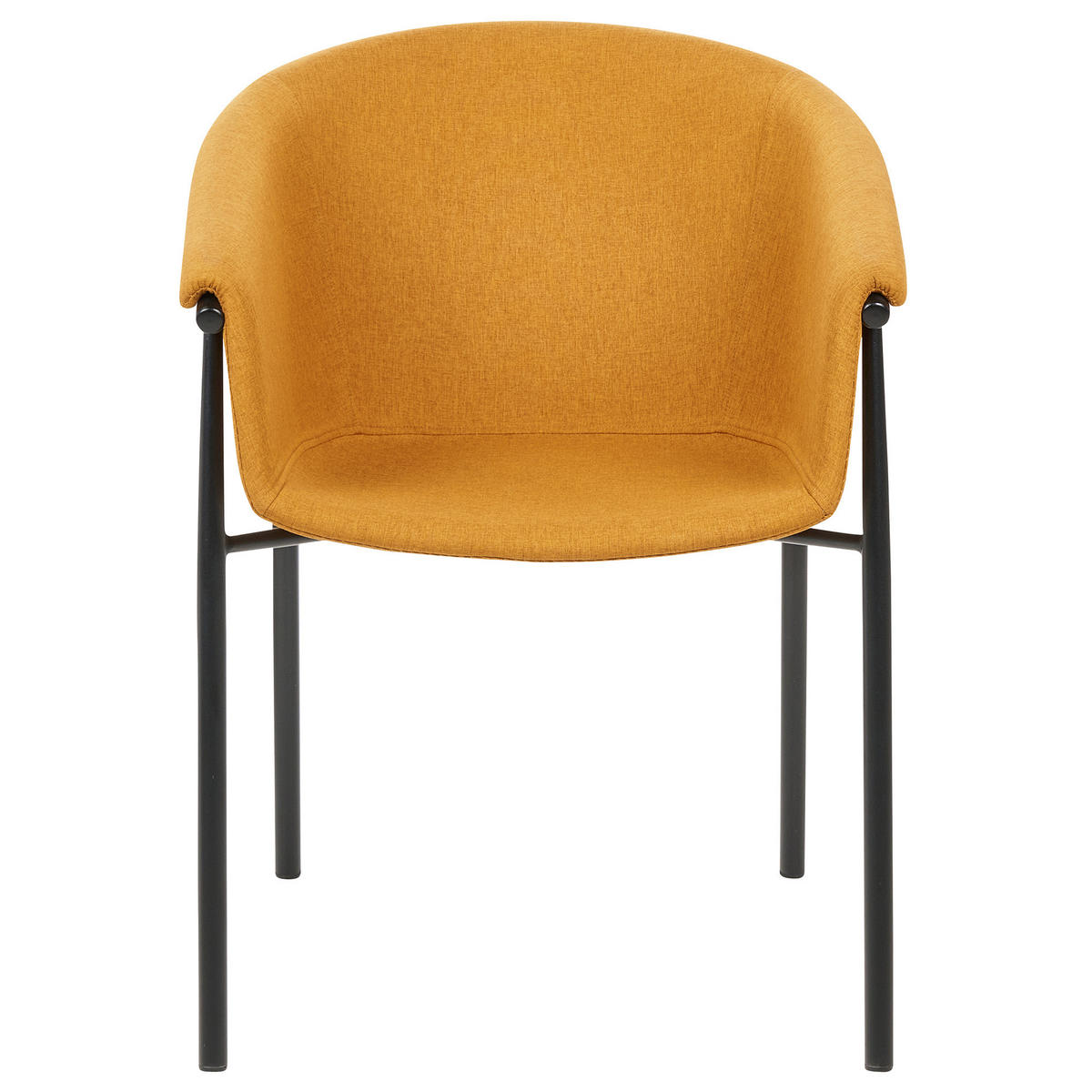 ESSZIMMERSTUHL 2er-Set Polyester Orange Ames - Orange, Textil/Metall (57/80/56cm) - Beliani