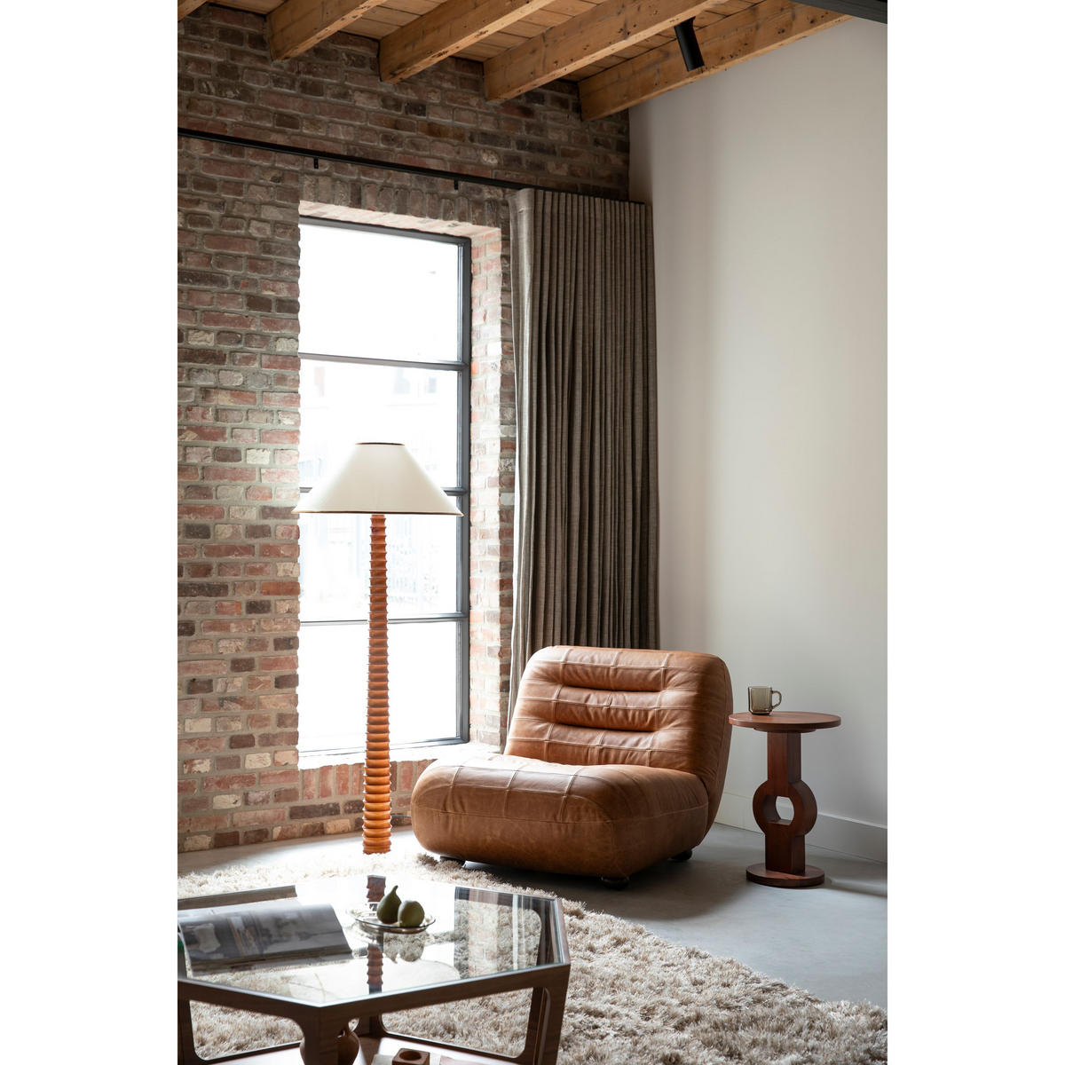 SESSEL Wyatt Leder Cognac Braun - Cognac, Leder (87/70.5/101cm) - Dutchbone