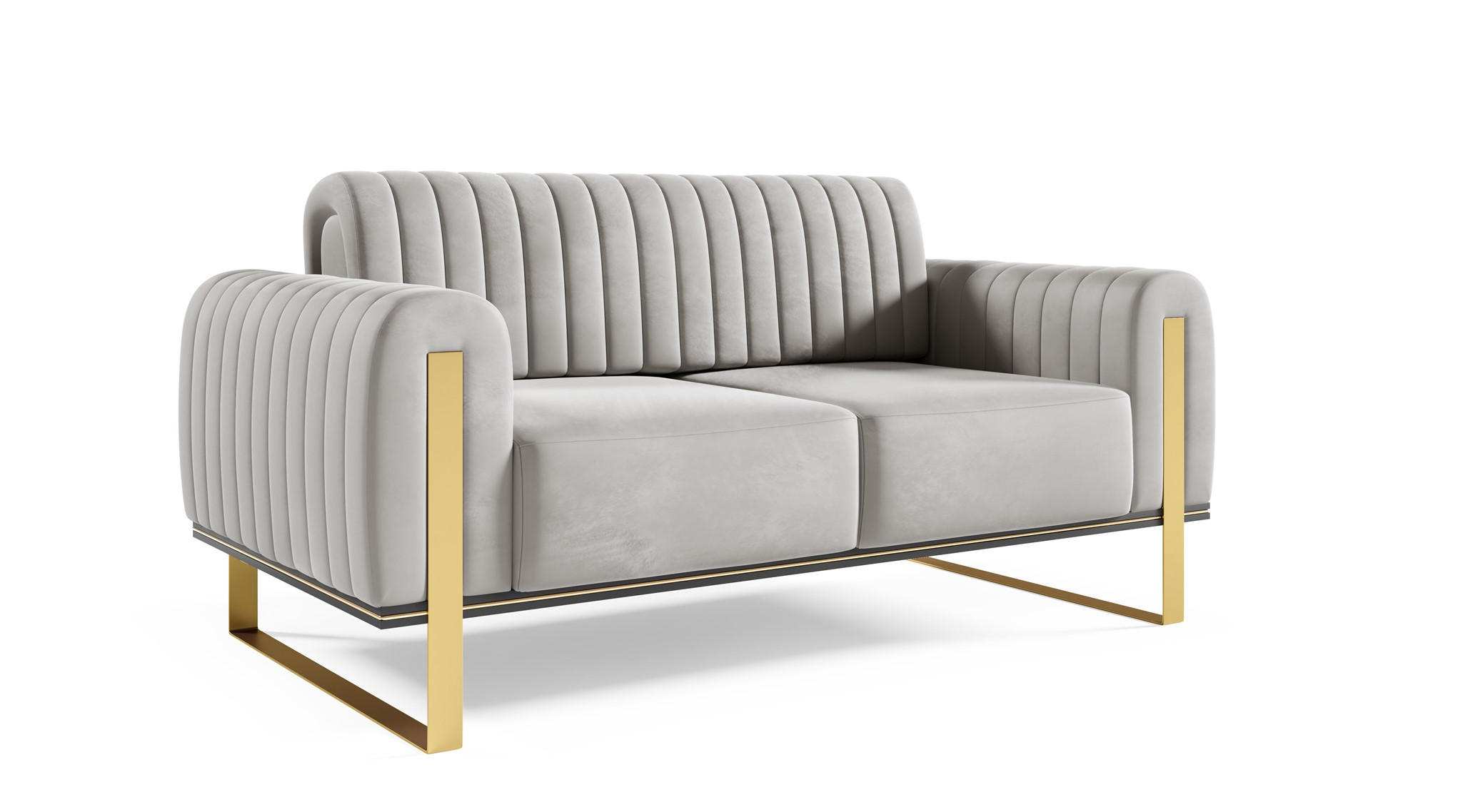 SOFA Valerie 2-sitzer - Hellgrau, Holzwerkstoff/Textil (164/79/90cm) - Fun Möbel