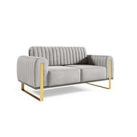 SOFA Valerie 2-sitzer - Hellgrau, Holzwerkstoff/Textil (164/79/90cm) - Fun Möbel