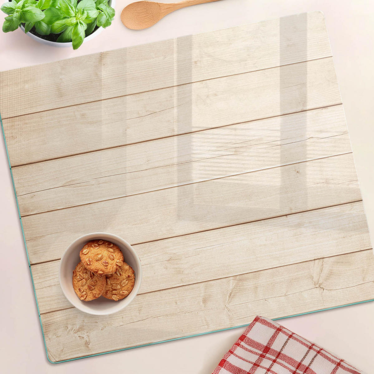 GLASPLATTE 60x52 cm Holz - Beige, Glas (60/0.4/52cm) - TULUP