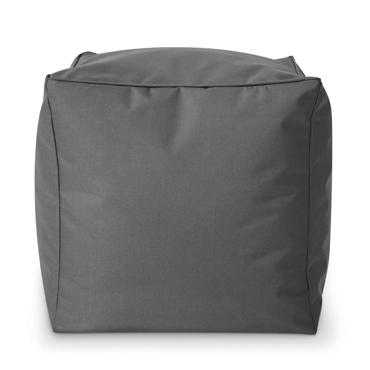 SITZSACK-HOCKER Pouf "Cube" 40x40x40cm - Grau, Textil (40/40/40cm) - Green Bean