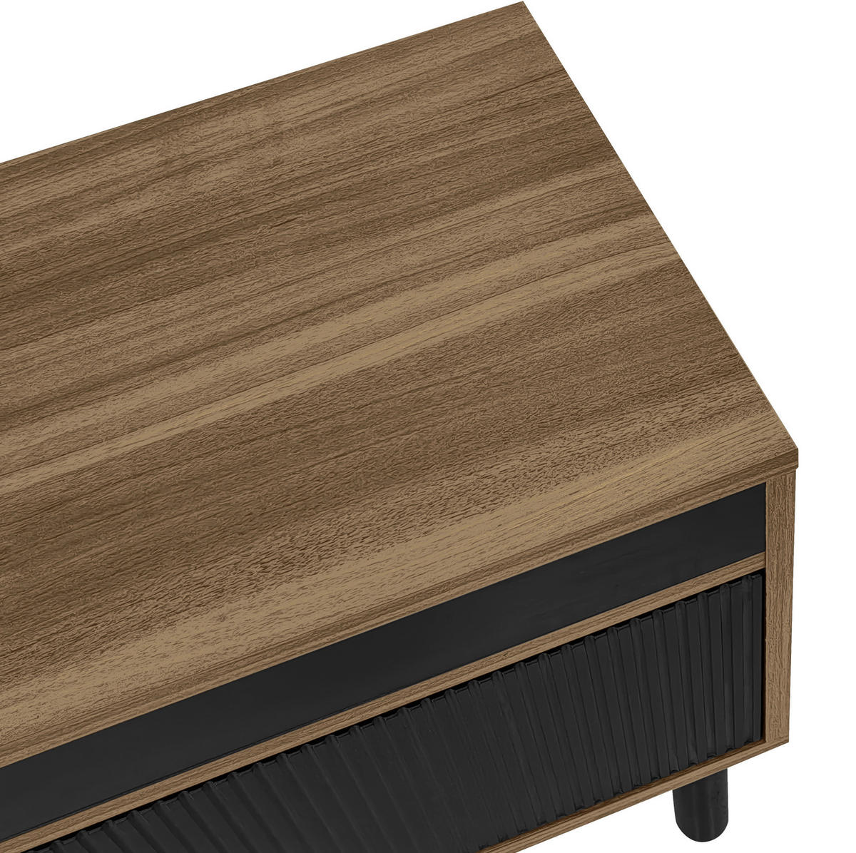 LOWBOARD 170/38/47.7 cm Schwarz/Natur aus Spanplatte mit 4 Türen - Schwarz, Holzwerkstoff (38/47/170cm) - OKMYHOME