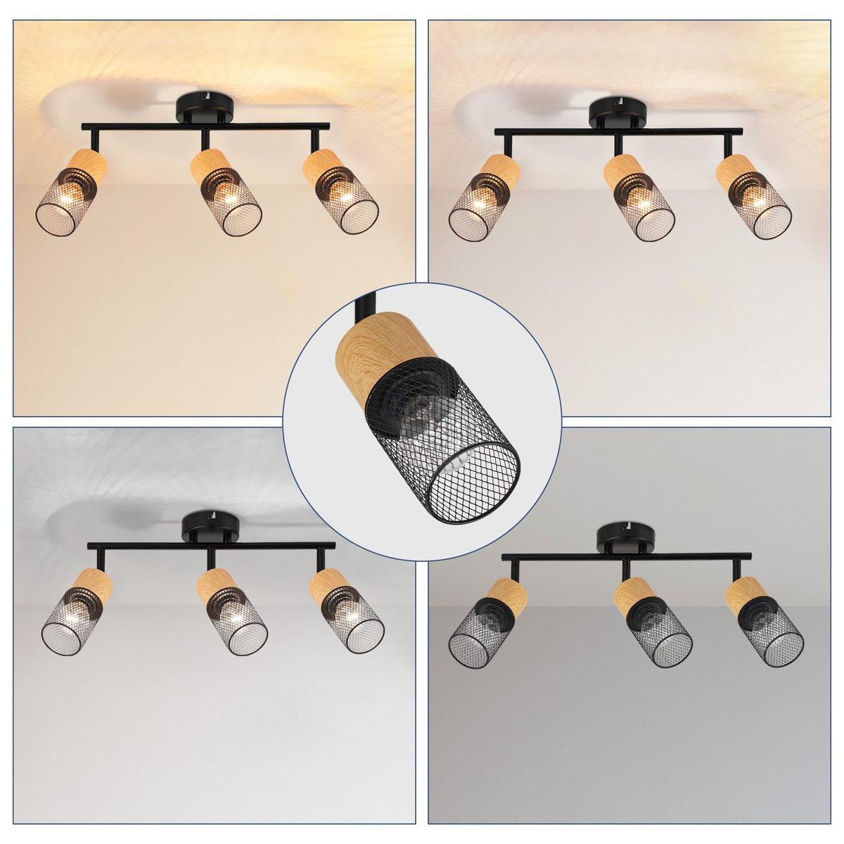 STRAHLER Wilhelmshaven 3-flammig 38.3/9/23 cm - Schwarz, Metall (38.3/9/23cm) - Nettlife