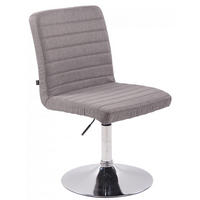 STUHL Stoff grau - Chromfarben/Grau, Textil/Metall (44/81/60cm) - CLP