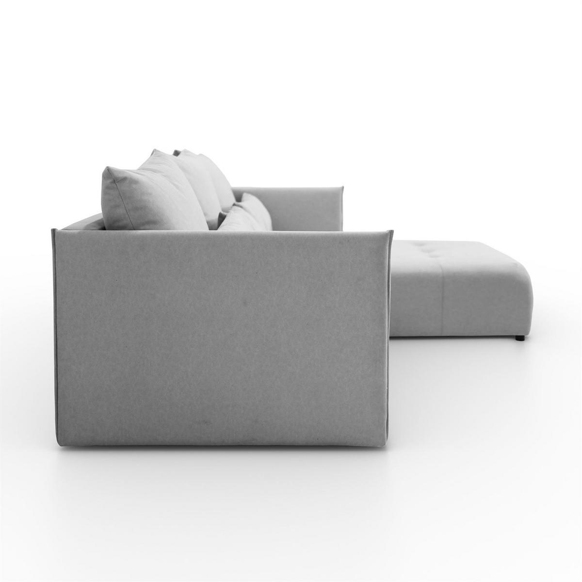 ECKSOFA APOLLO L mit Schlaffunktion und Bettkasten – rechte Seite - Grau, Textil (246/188cm) - Lookway
