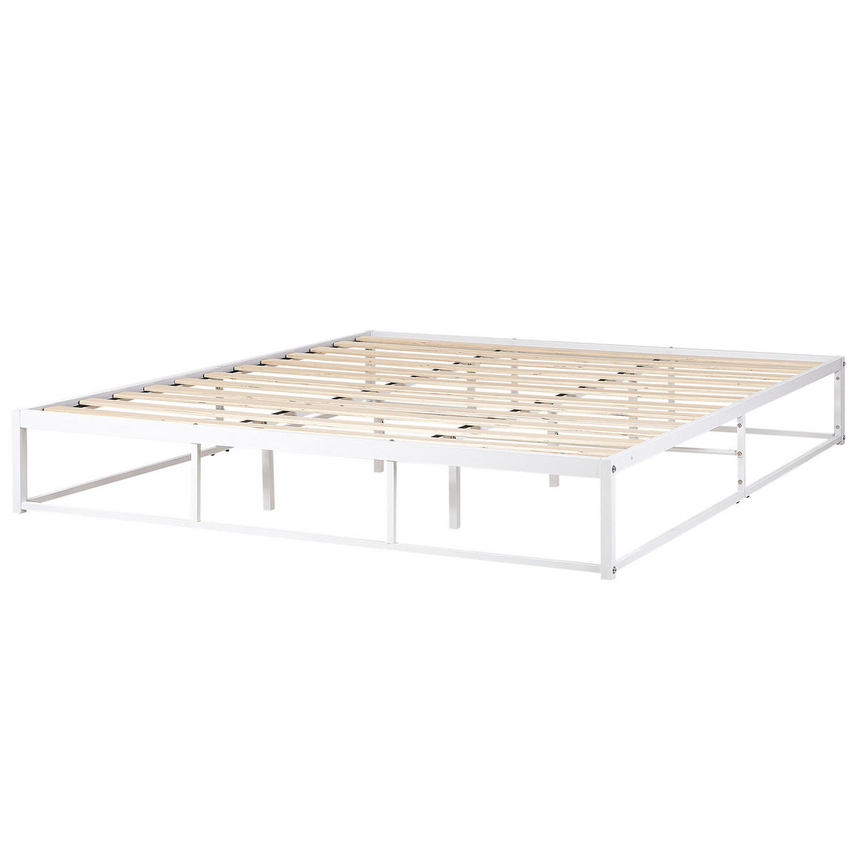 BETT mit Lattenrost 180x200 cm Weiß Viry - Weiß, Metall (180/200cm) - Beliani