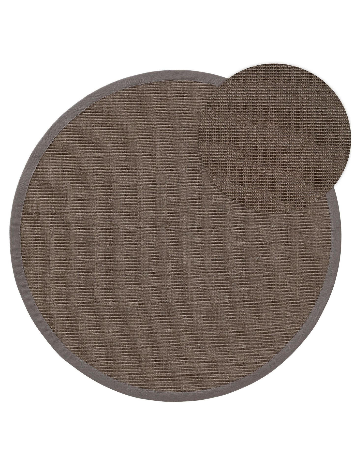 SISALTEPPICH Sana Grau ø 250 cm rund - Grau, Naturmaterialen/Kunststoff (250/1cm) - KUNSTLOFT