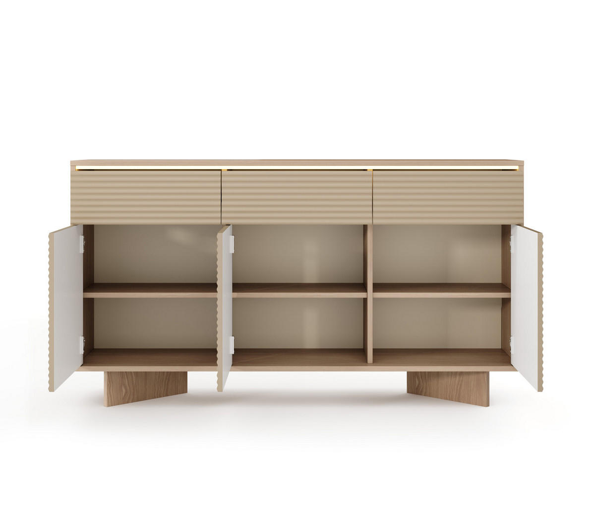 KOMMODE: Naturbolivar, 153,9 x 84,4 x 40 cm - Eichefarben, Holzwerkstoff (153.9/84.4/40cm) - 3XE LIVING