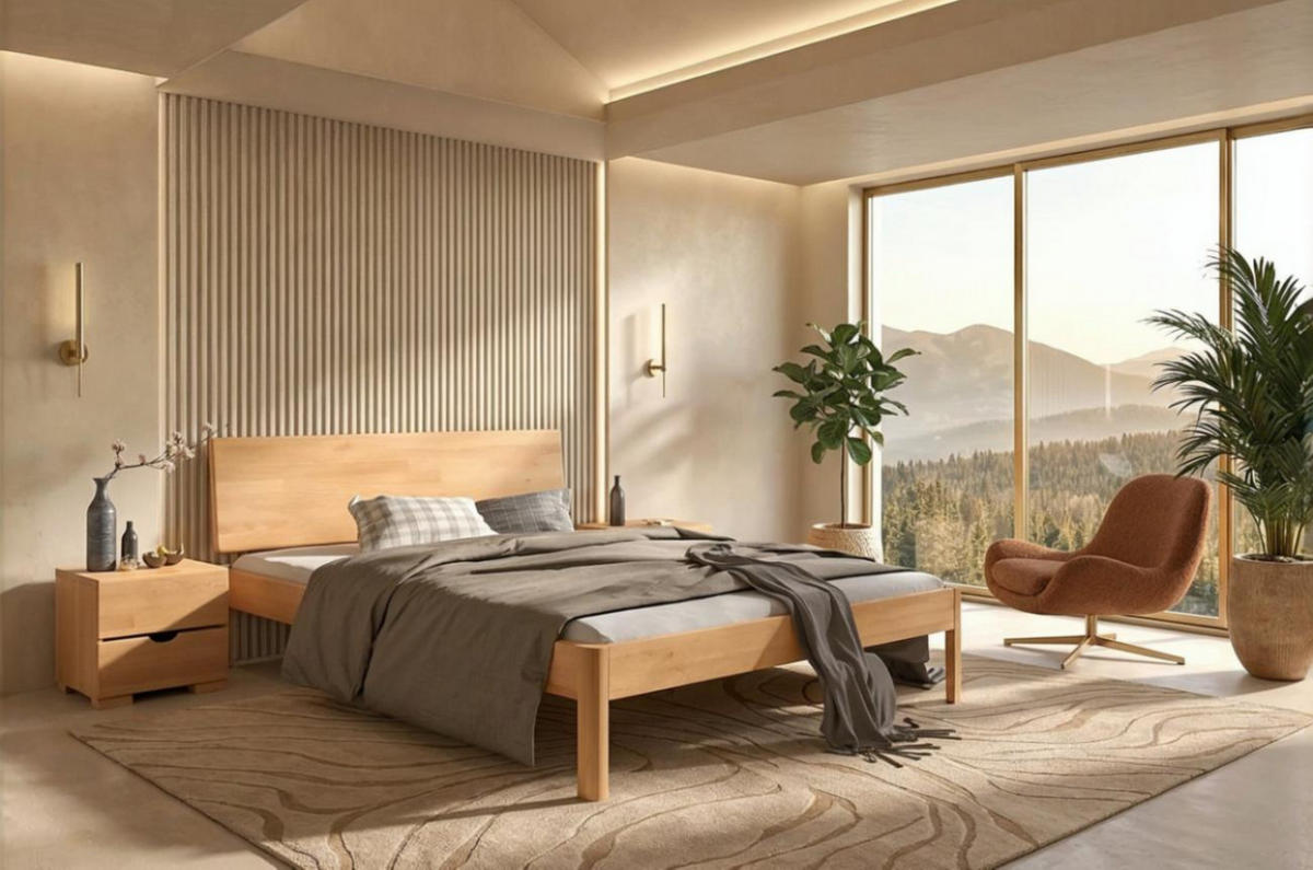 MASSIVHOLZBETT Ammer, in Naturfarben, 140x200 - Buchefarben, Holz/Buchenholz (140/200cm) - Visby