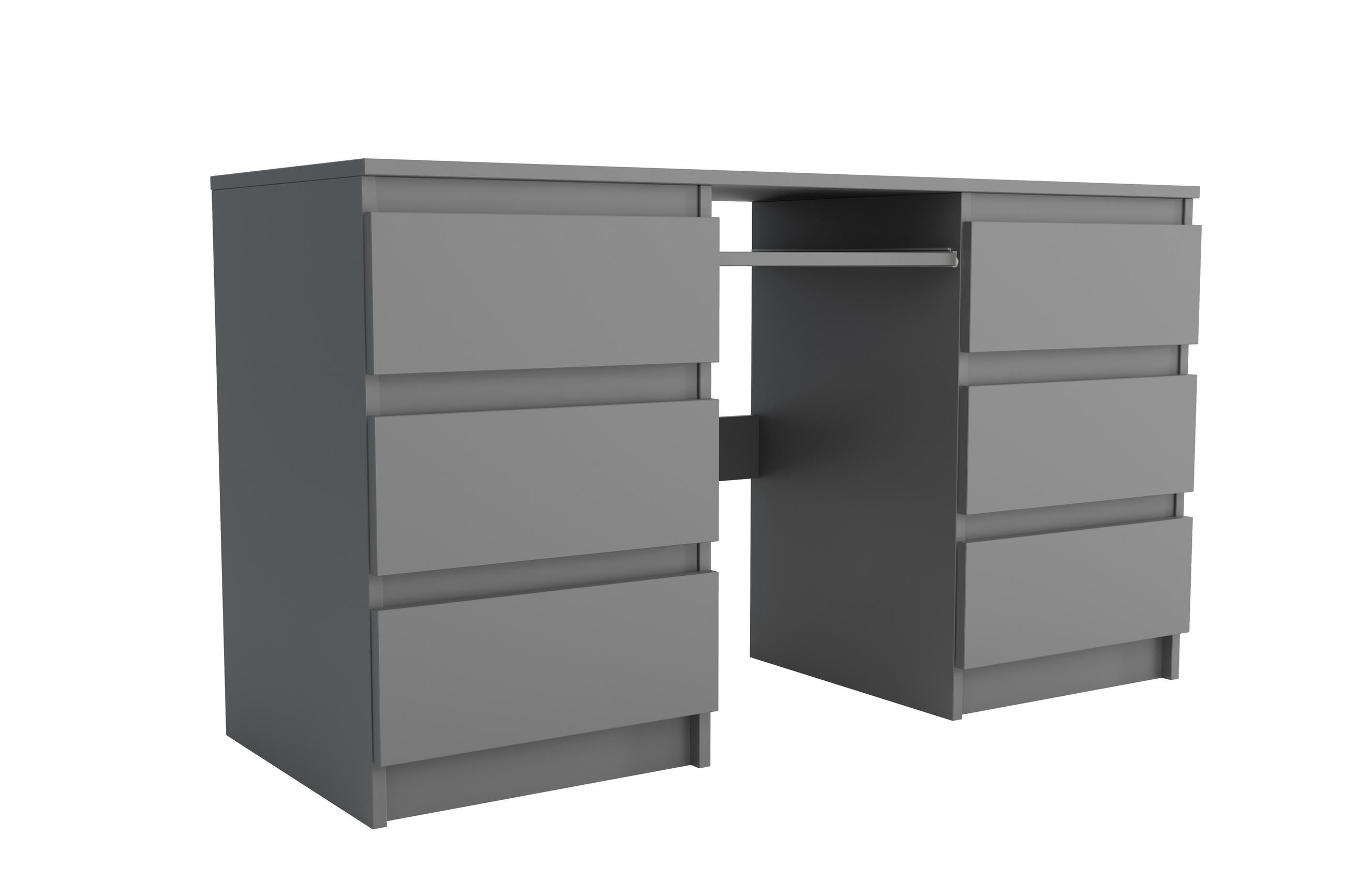 SCHREIBTISCH ANGULO 130x50x75 cm Bürotisch Computertisch, Graphitfarben - Graphitfarben, Holzwerkstoff (50/130/75cm) - MASSENO