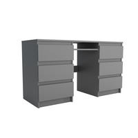 SCHREIBTISCH ANGULO 130x50x75 cm Bürotisch Computertisch, Graphitfarben - Graphitfarben, Holzwerkstoff (50/130/75cm) - MASSENO