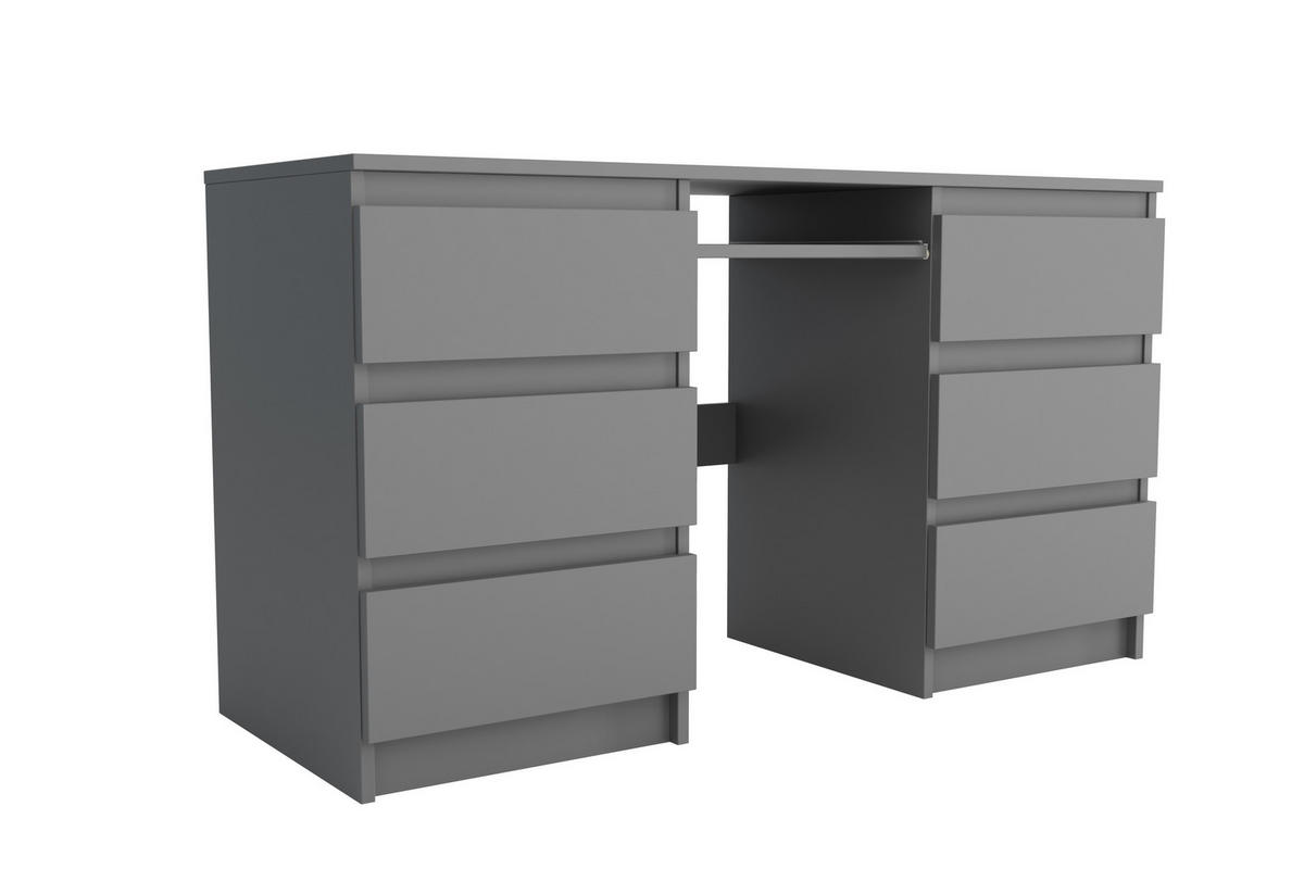 SCHREIBTISCH ANGULO 130x50x75 cm Bürotisch Computertisch, Graphitfarben - Graphitfarben, Holzwerkstoff (50/130/75cm) - MASSENO