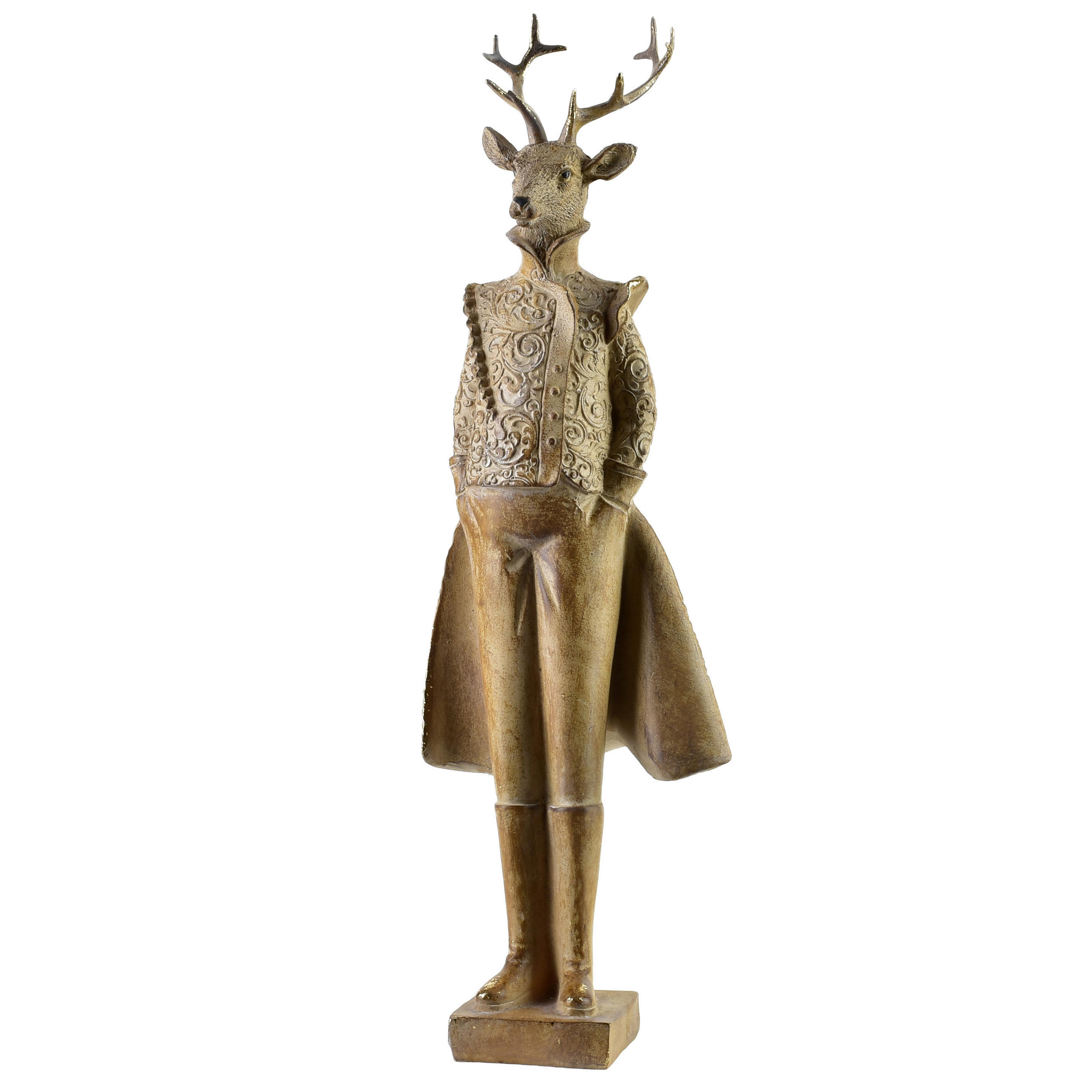 DEKOFIGUR Santa Lila Braun 13,5x10,5x43 cm Kunststoff - Braun, Kunststoff (10.5/43/13.5cm) - Mondex