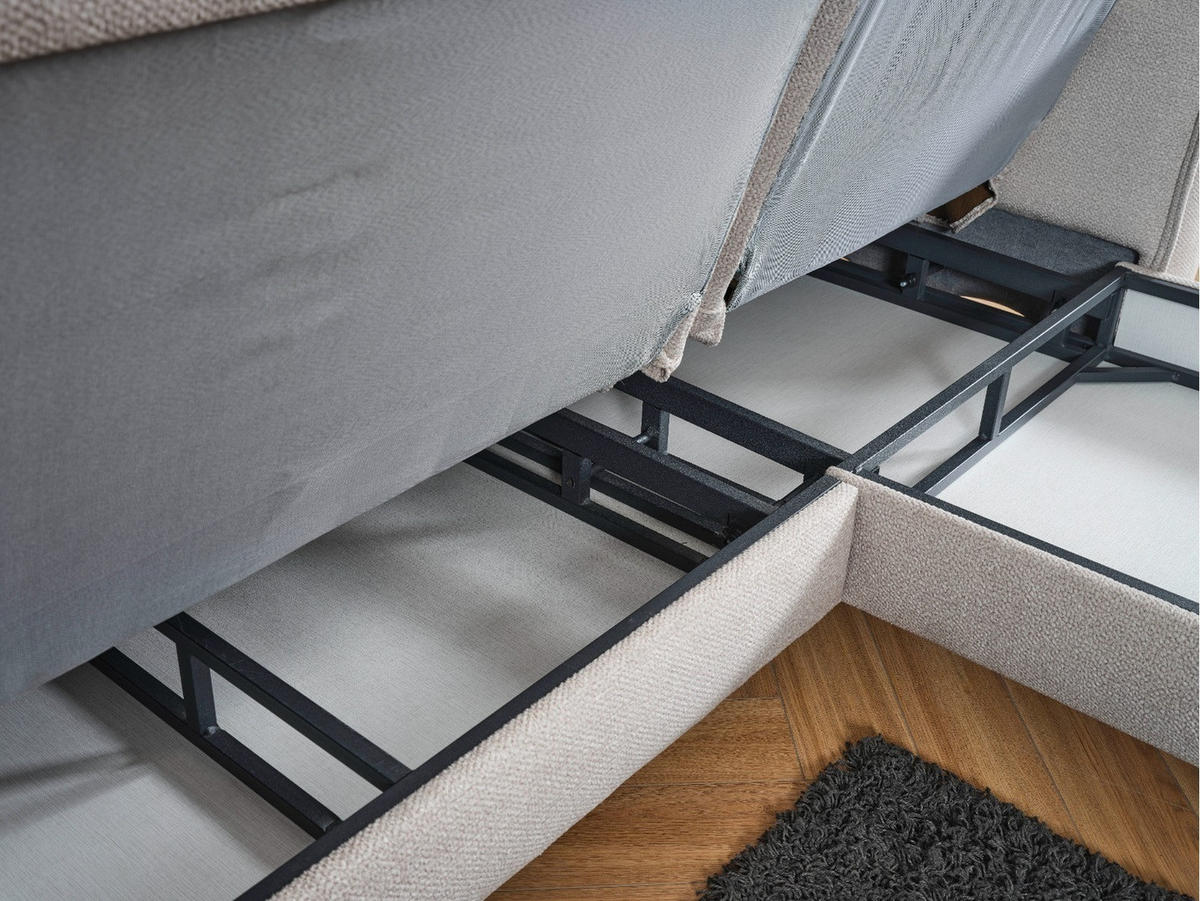 ECKSCHLAFSOFA Acapulco Short Relax - Langer Schenkel Links - Greige, Holzwerkstoff/Kunststoff (250/180cm)