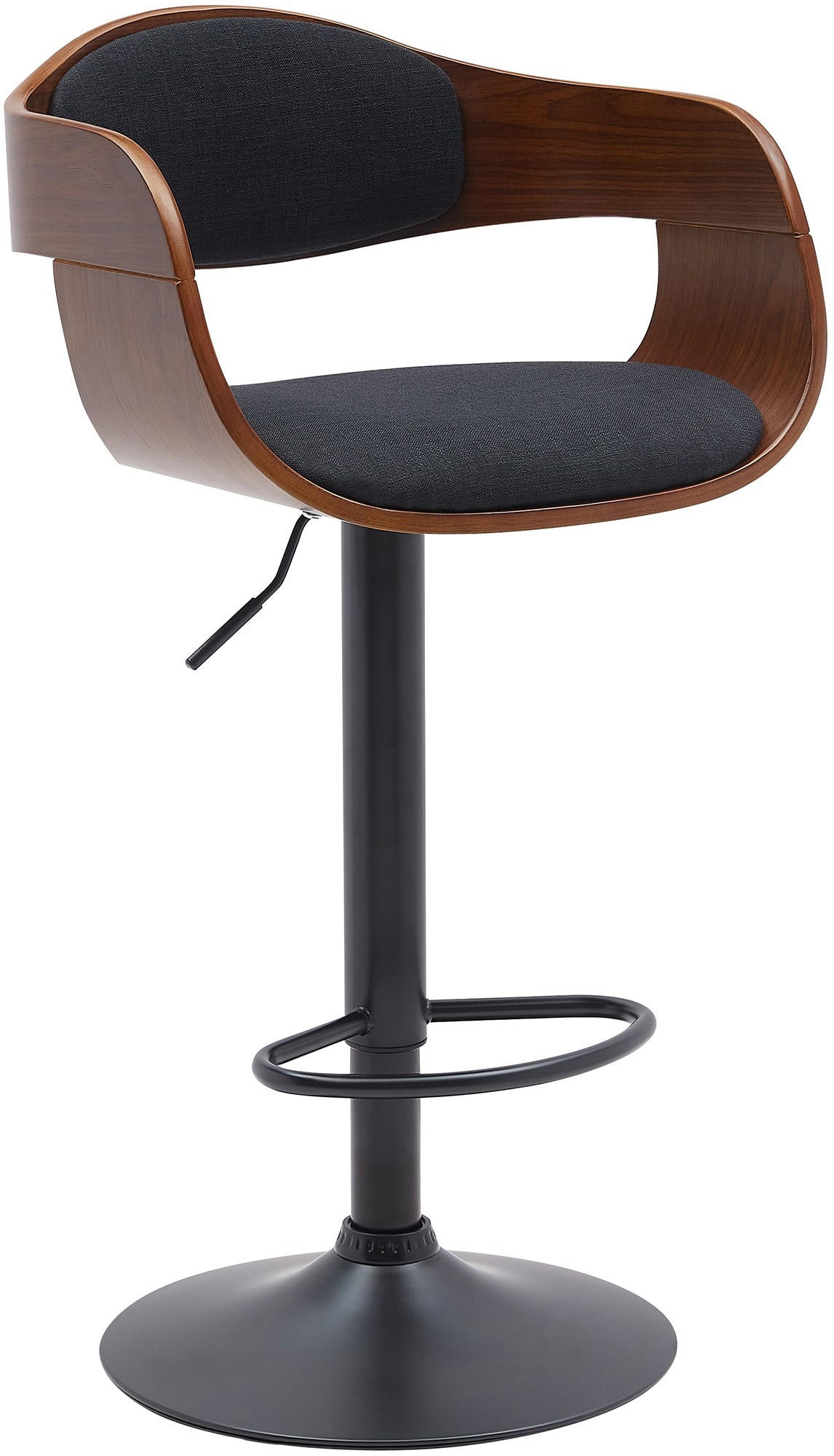 BARHOCKER Kingston 87x48x50 cm Walnuss Schwarz - Nussbaumfarben, Holz (48/87/50cm) - furnicato