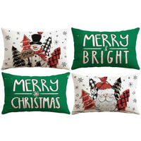 KISSENBEZUG 4er Set Weihnachten Schneemann Weihnachtsmann 30 x 50 cm - Multicolor, Textil (30/50cm)