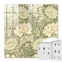 SCHLÜSSELBOX Weiß 30x30 cm – Türöffnung nach rechts - Blumenmuster - Grün, Metall (30/30/5cm) - TULUP