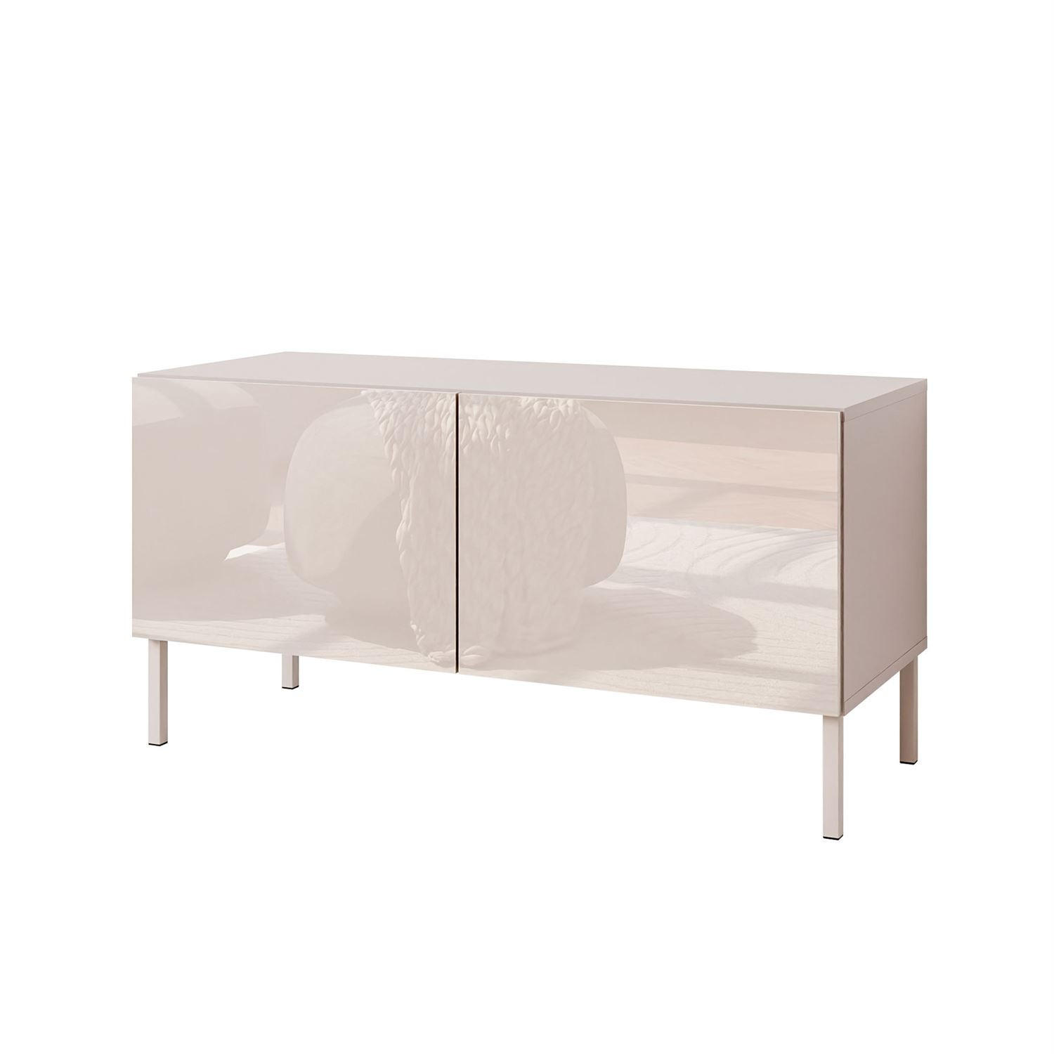 TV-SCHRANK COLGANTE 100 Kaschmir Hochglanz, mit LED, Gerade kaschmir Füßen - Kaschmir, Holzwerkstoff (100/50/40cm) - Lookway