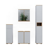 BADMÖBEL-SET Didi Weiß/Artisan 4 Teile und Midischrank mit Schubladen - Weiß/Eiche Artisan, Holzwerkstoff (60/62/30cm) - Vicco