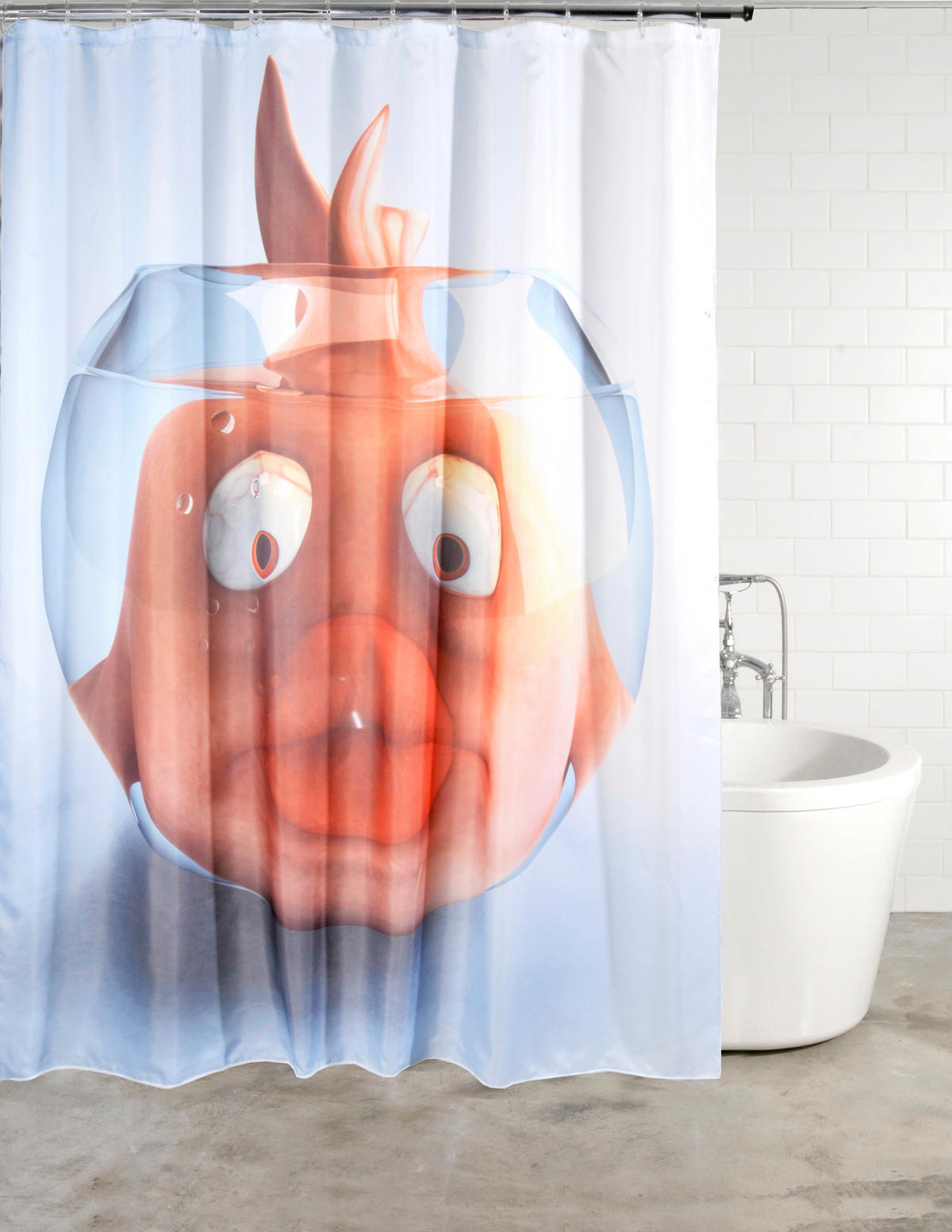 DUSCHVORHANG Goldfisch 180 x 200 cm - Orange, Textil (180/200cm) - Sanilo