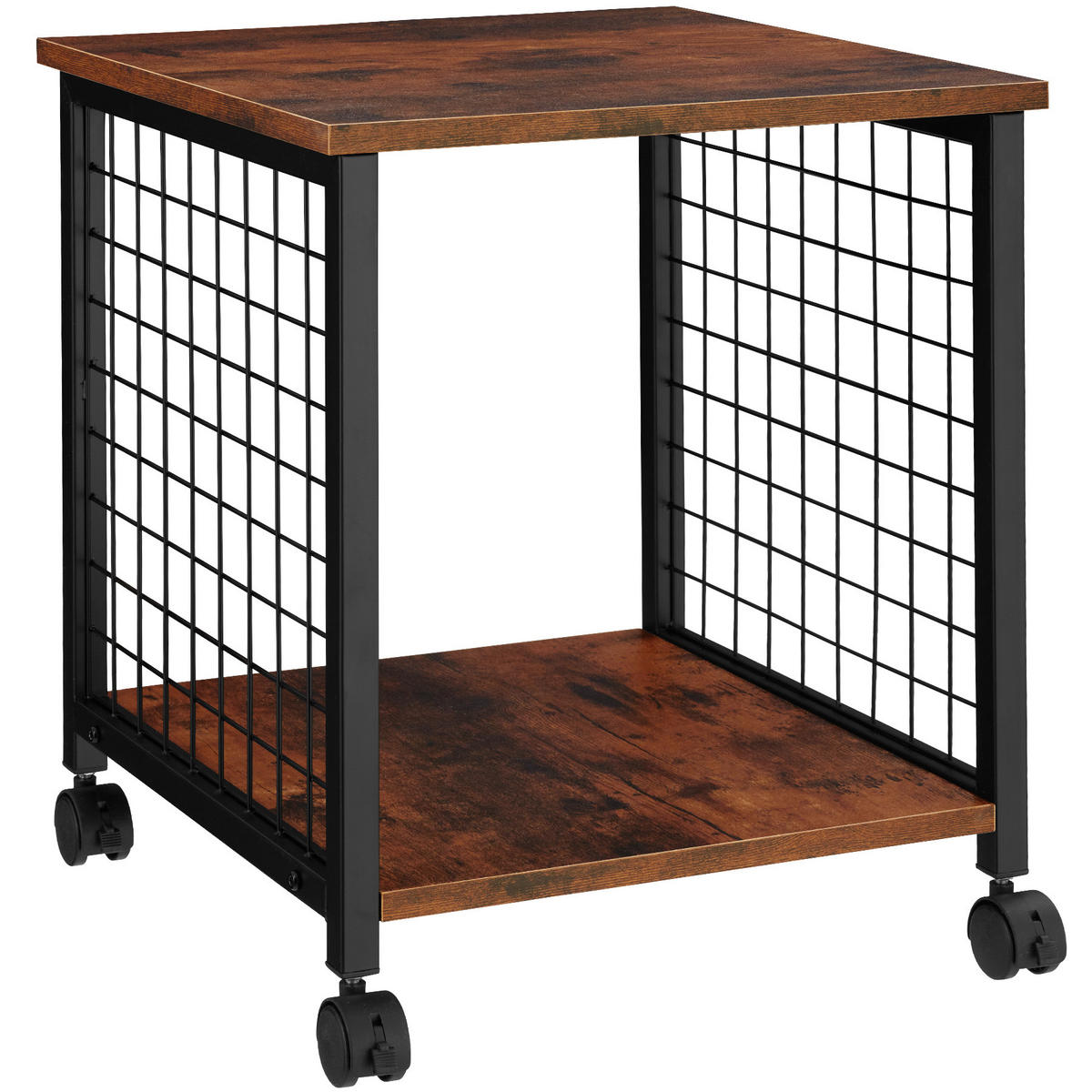 BEISTELLTISCH Gary,40 x 40 x 48 cm,Industrial Holz dunkel, rustikal - Rostfarben, Holzwerkstoff (40/40/48cm) - tectake