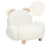 KINDERSESSEL Teddy-Optik cremeweiß Tierform Hase Kanna - Weiß, Kunststoff/Textil (65/45/51cm) - Beliani