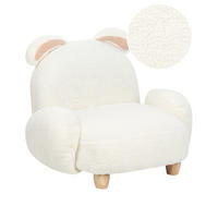 KINDERSESSEL Teddy-Optik cremeweiß Tierform Hase Kanna - Weiß, Kunststoff/Textil (65/45/51cm) - Beliani