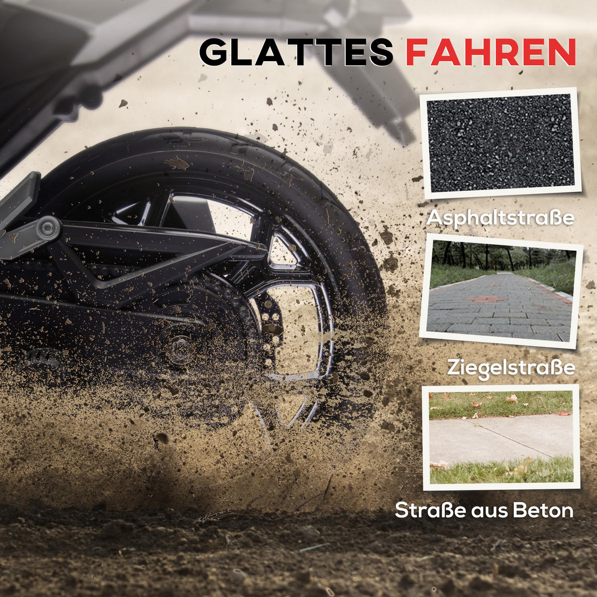 KINDER Elektro-Motorrad - Weiß, Kunststoff/Metall (107/46/75cm) - AIYAPLAY