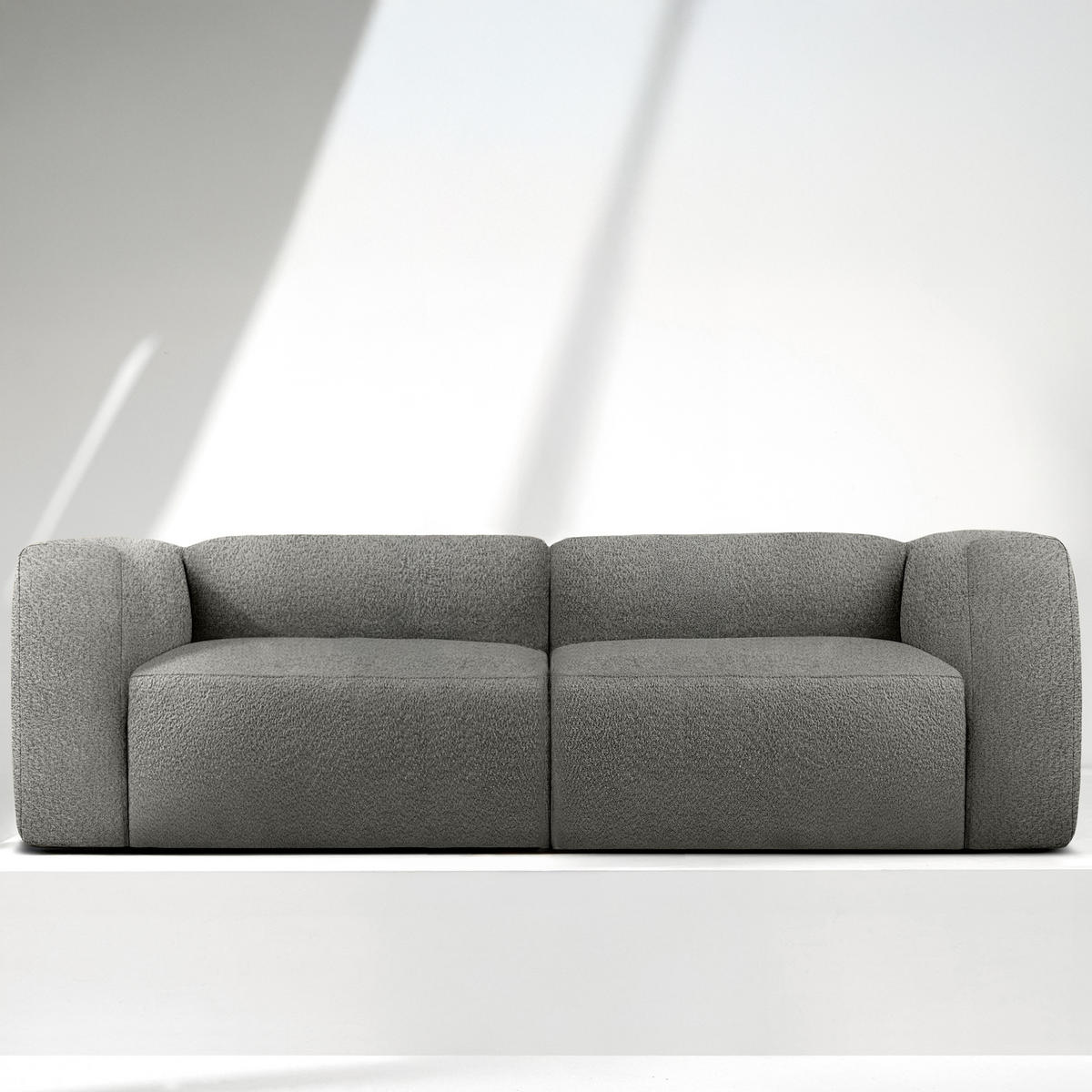 2,5-SITZER SOFA BUFFO, Stahlgrau - Grau, Holz/Holzwerkstoff (250/73/96cm) - KONSIMO®