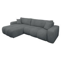 ECKSOFA Furyn Maxi Boucle - Dunkelgrau/Schwarz, Holzwerkstoff/Kunststoff (274/145cm) - MIRJAN24