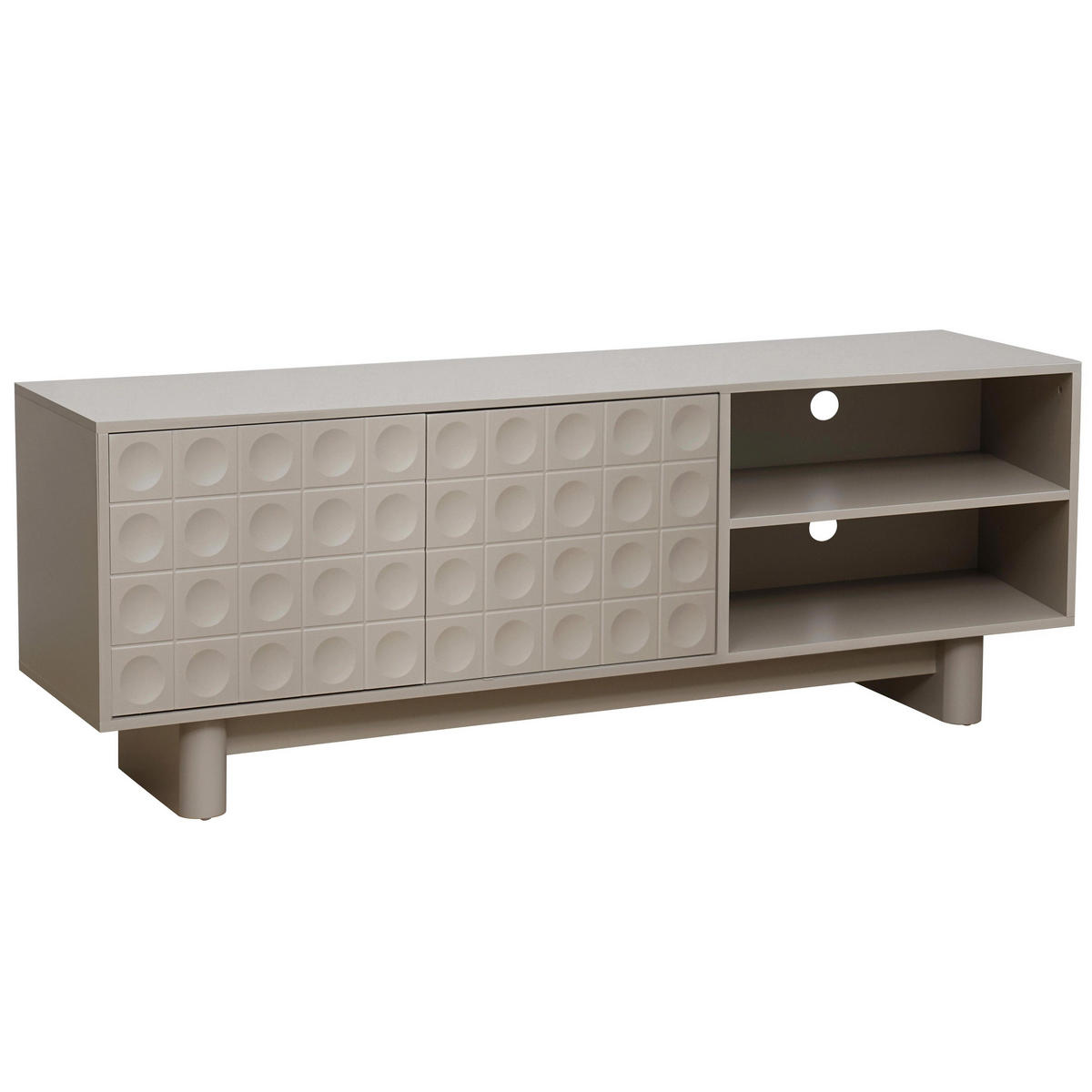 TV-SCHRANK, Beigefarbe - Beige, Holz (40/58/160cm) - Oviala