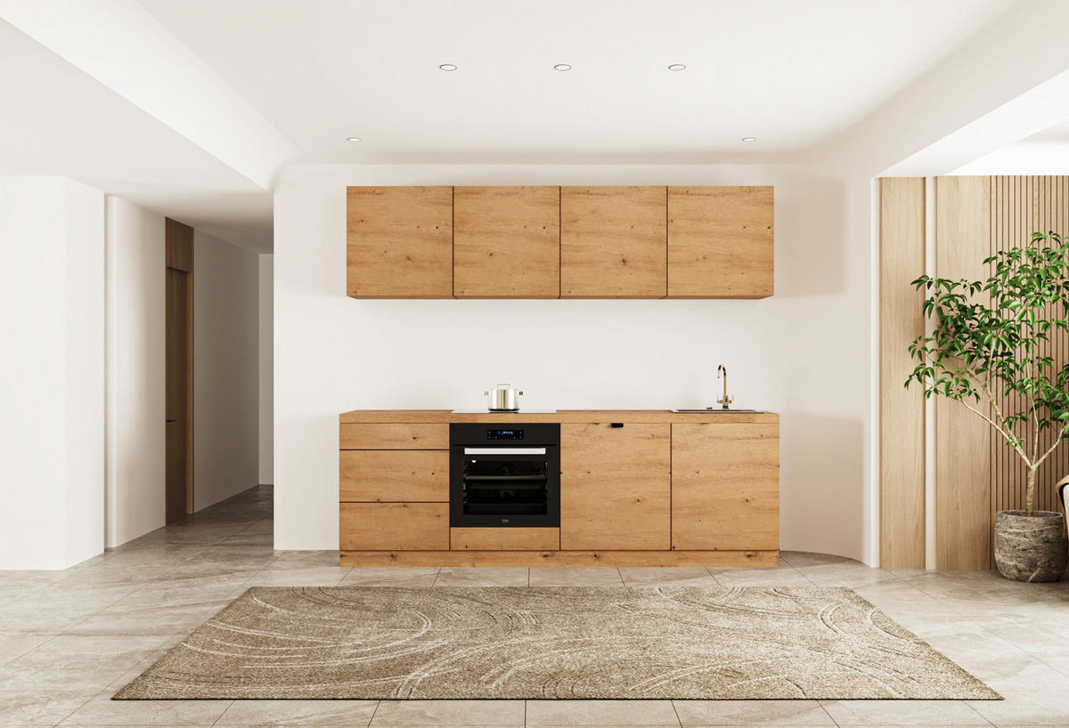 KÜCHENZEILE 240 cm - Langen KL28-M240 - in Artisan Eiche - Eiche Artisan, Holz (240/212/52cm)