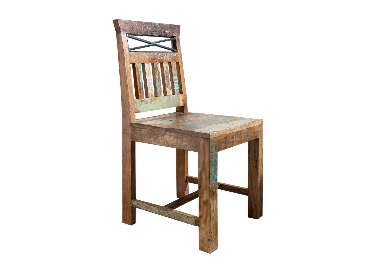 STUHL Altholz 45x45x90 mehrfarbig lackiert NATURE OF SPIRIT #39 - Multicolor, Holz (45/90/45cm) - Massivmoebel24