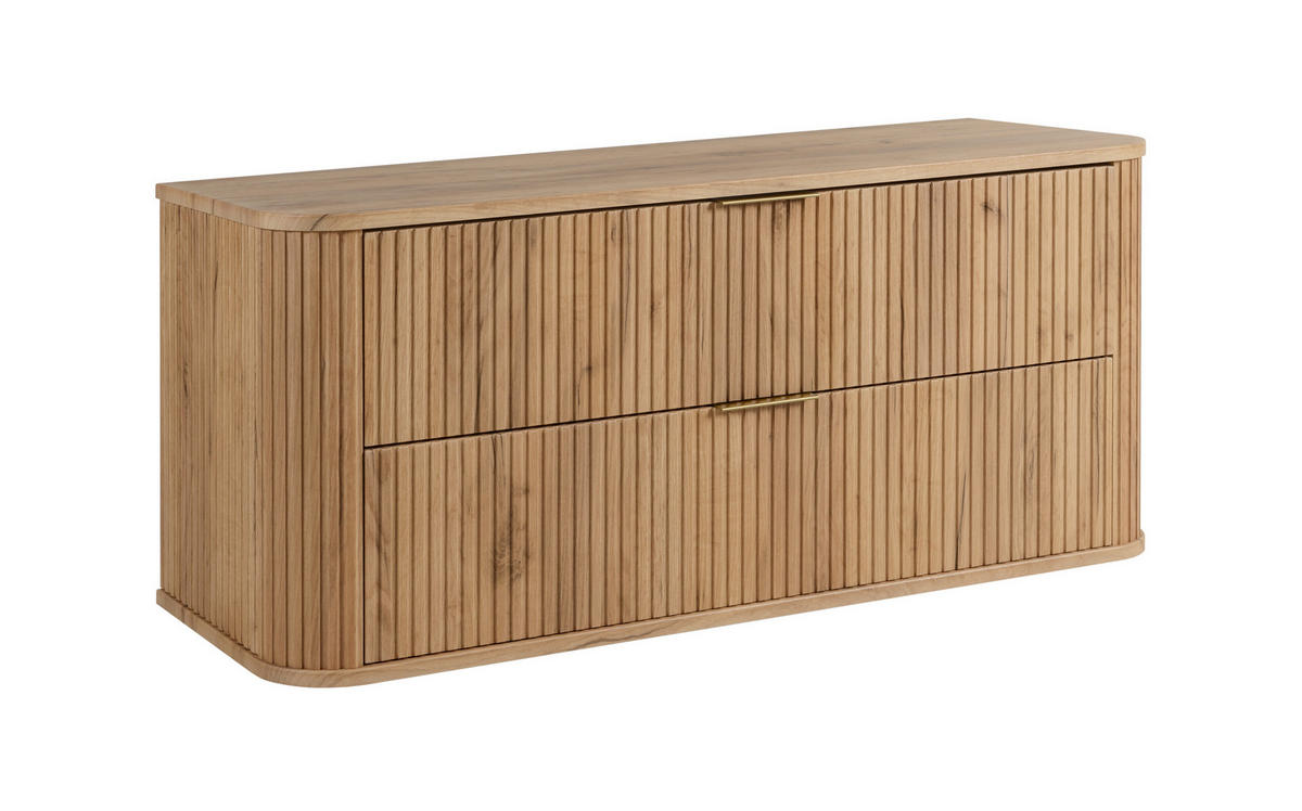 BADEZIMMERSCHRANK, Gold Craft Eiche + Goldener Griff, 41,5 x 100 x 51,7 cm - Goldfarben/Braun, Holzwerkstoff/Kunststoff (100/51.7/41.5cm) - 3XE LIVING