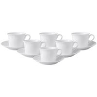 CAPPUCCINO TASSEN MIT UNTERTASSEN Cellini weiß 350 ml 6er Set - Weiß, Keramik (1/1/1cm) - Villeroy & Boch