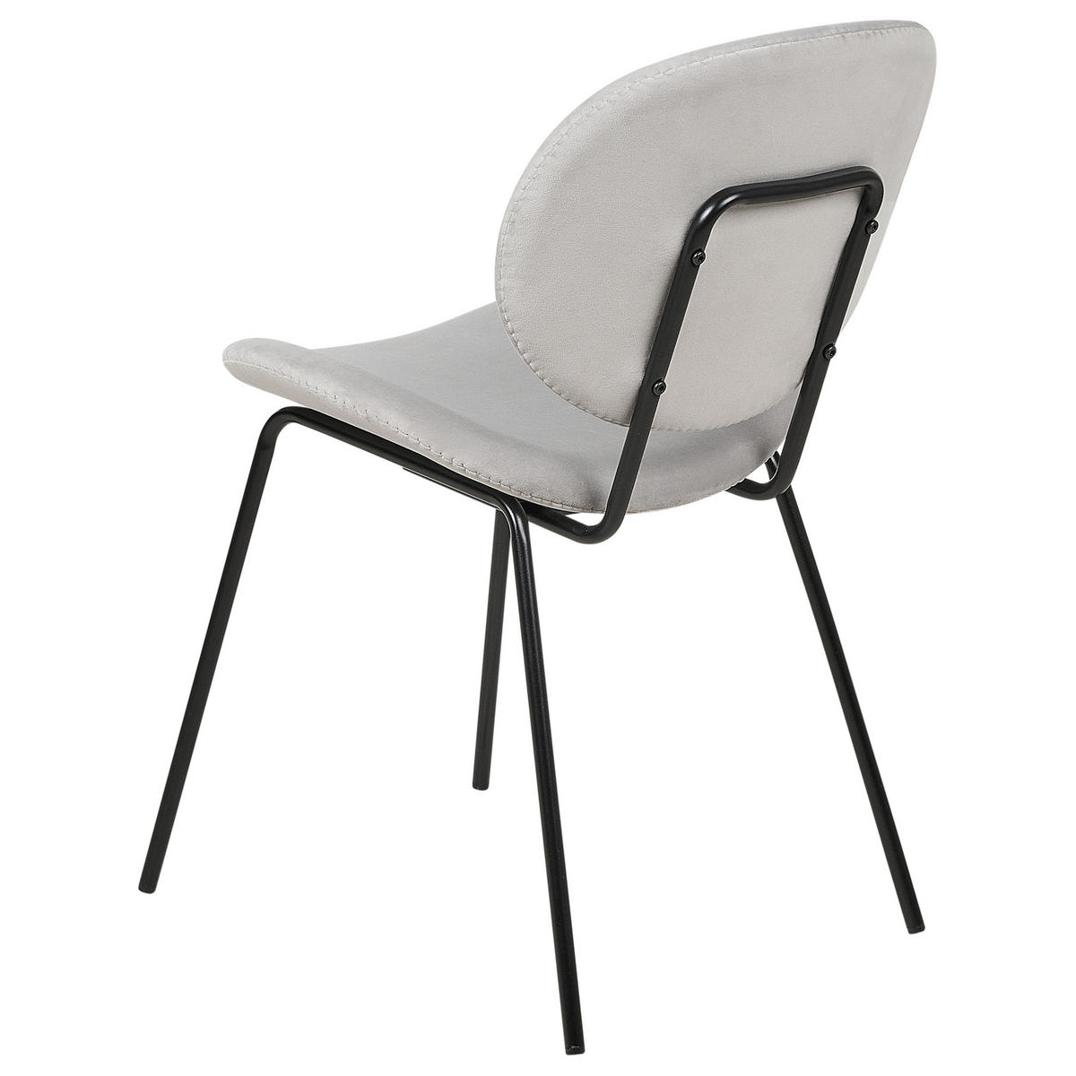 ÉTKEZŐSZÉK 2 darabos Szett Bársony világosszürke/fekete Luana - világosszürke/fekete, textil (50/80/58cm) - Beliani