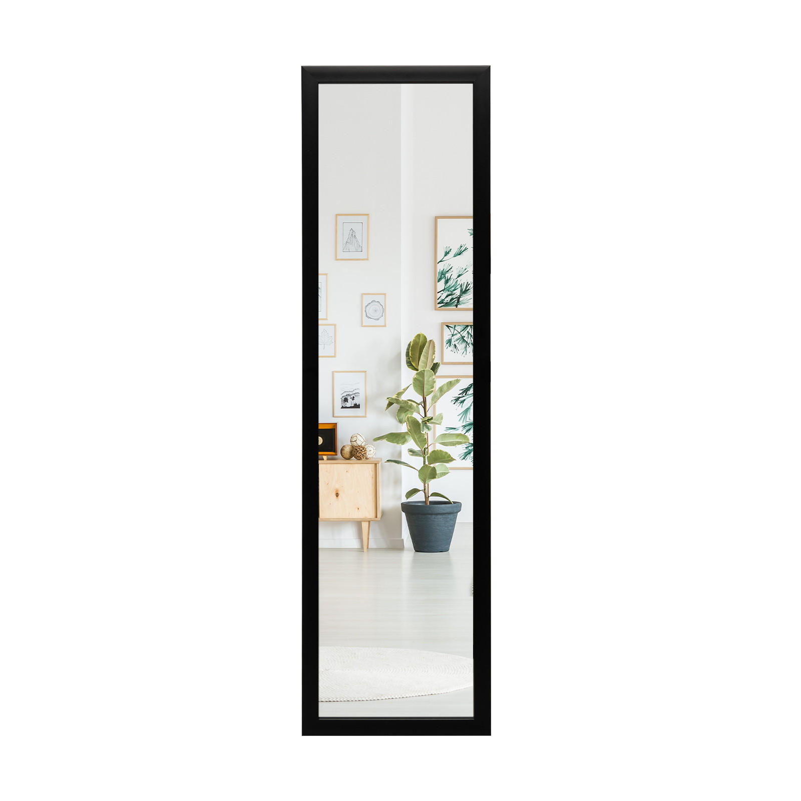 GANZKÖRPERSPIEGEL Schwarz - Schwarz, Glas (27/7.5/113cm) - COSTWAY