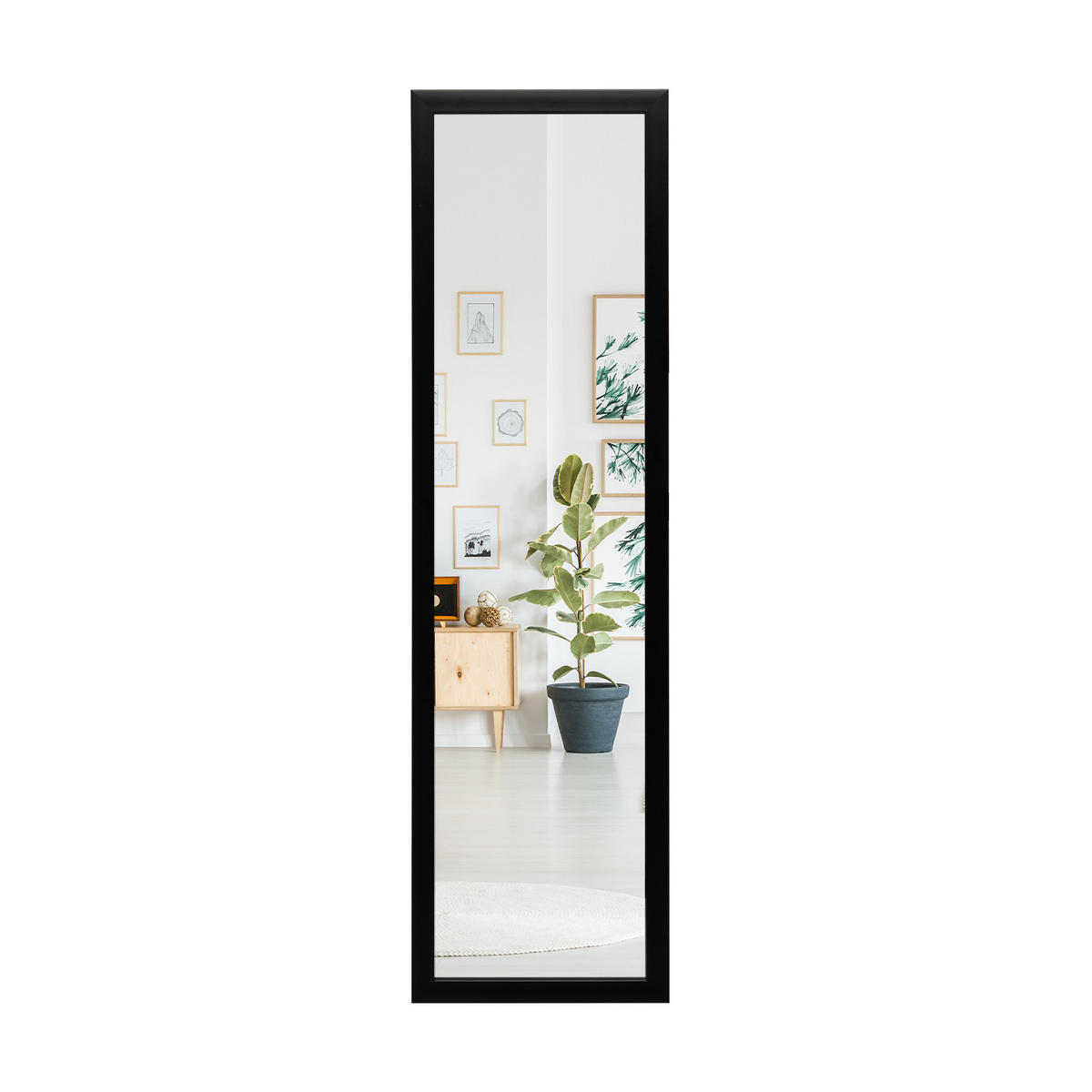 GANZKÖRPERSPIEGEL Schwarz - Schwarz, Glas (27/7.5/113cm) - COSTWAY