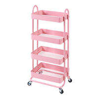 SERVIERWAGEN Pyhäntä - Pink, Metall (46/103.5/35cm) - [en.casa]
