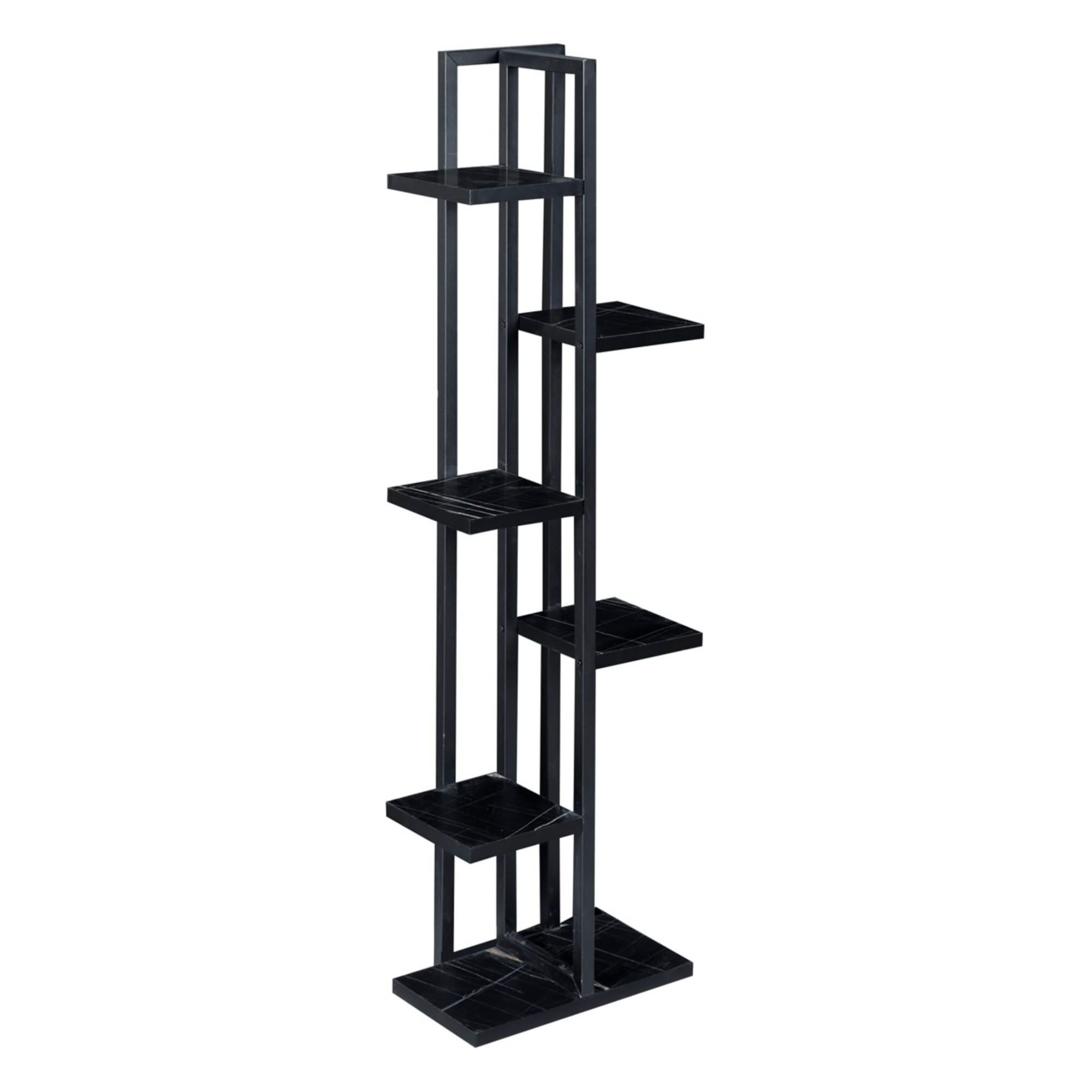 PFLANZENREGAL Tohmajärvi - Schwarz Hochglanz, Holzwerkstoff/Metall (34/120/21cm) - [en.casa]