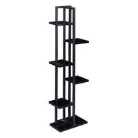 PFLANZENREGAL Tohmajärvi - Schwarz Hochglanz, Holzwerkstoff/Metall (34/120/21cm) - [en.casa]