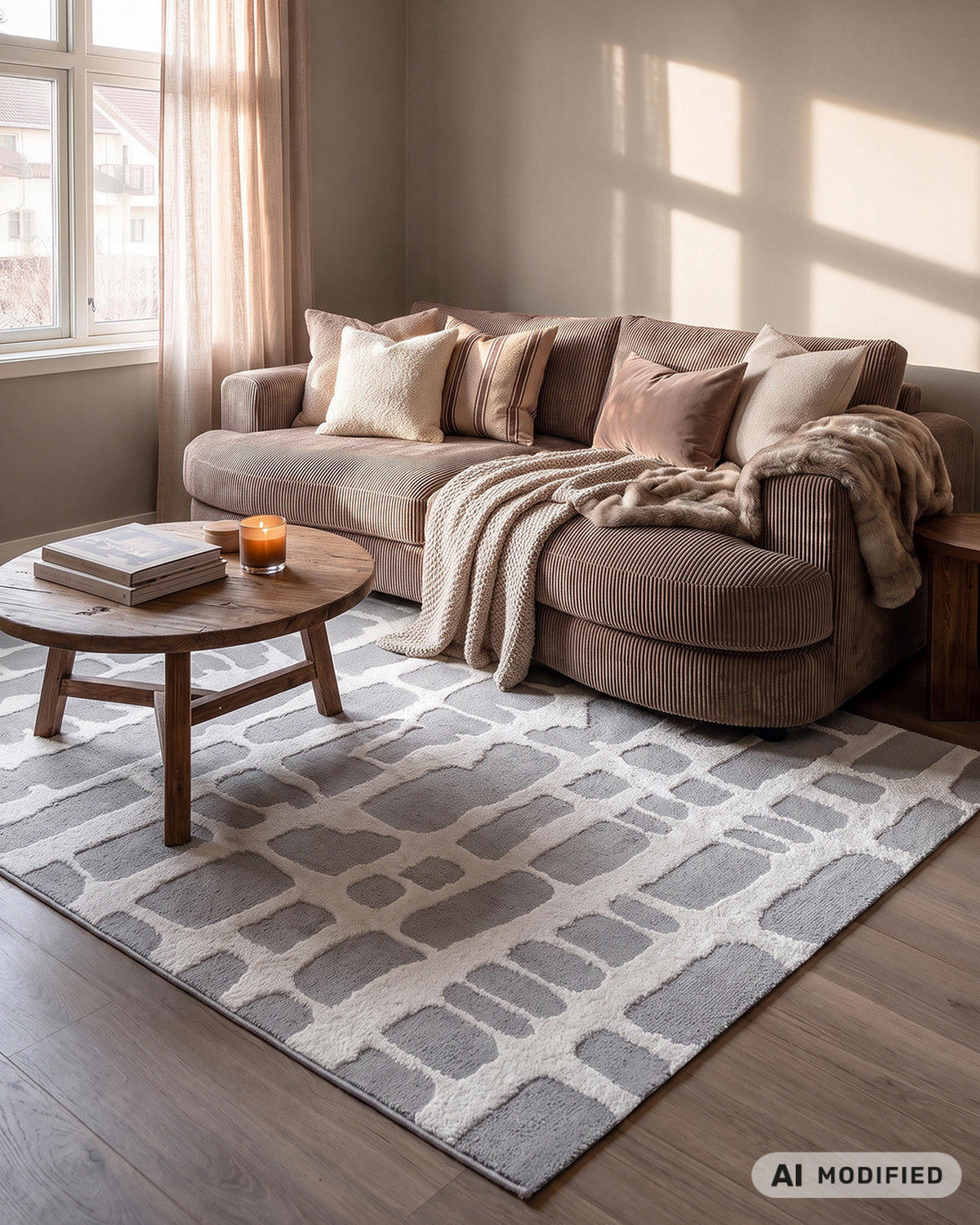 TEPPICH Mataro Paso Mazovia 160x230cm Anthrazit Creme Abstrakt Kurzflor - Anthrazit, Textil (160/230cm) - Mazovia