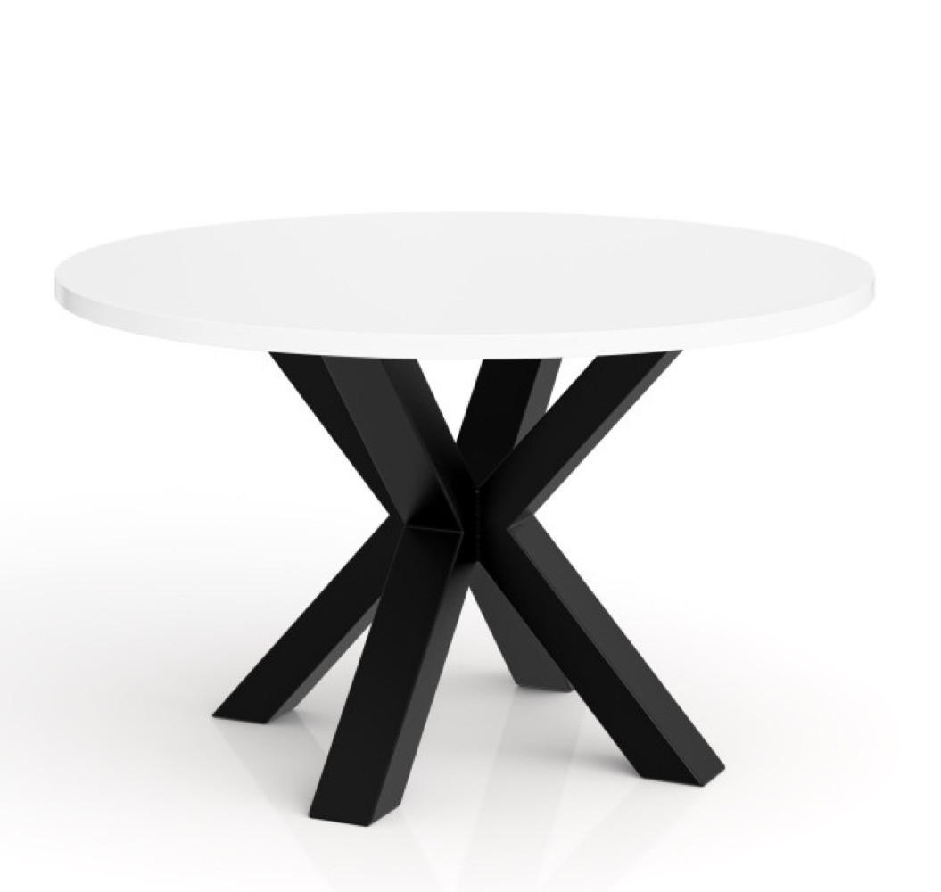 TISCH Weiß NEO Rund 90 cm Mit Schlaffunktion Mit Metallgestell - Weiß, Holzwerkstoff (90/90/45cm) - Sepro Meble