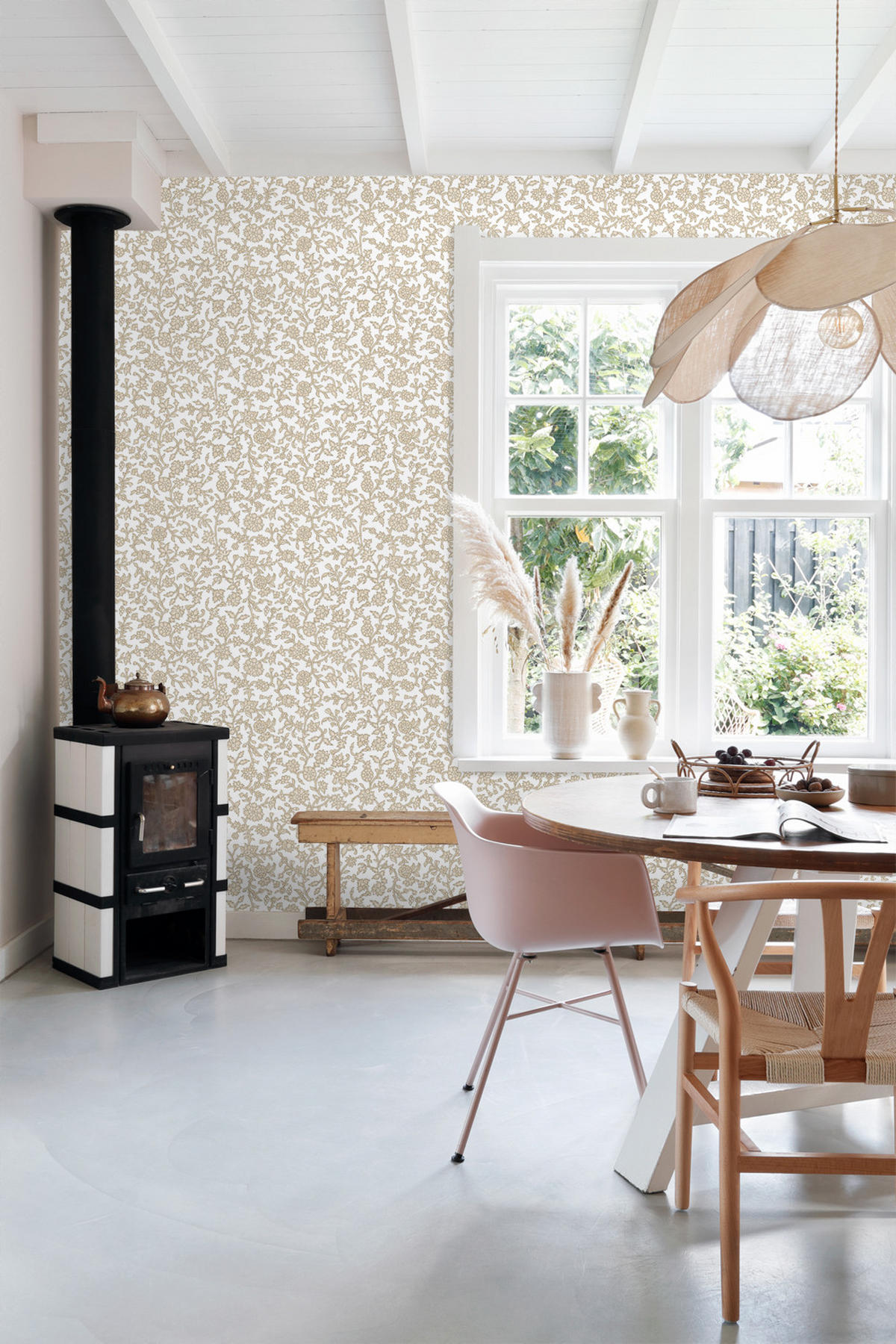 TAPETE Blumenmuster 50 x 900 cm - Beige, Papier (50/900cm) - ESTAhome